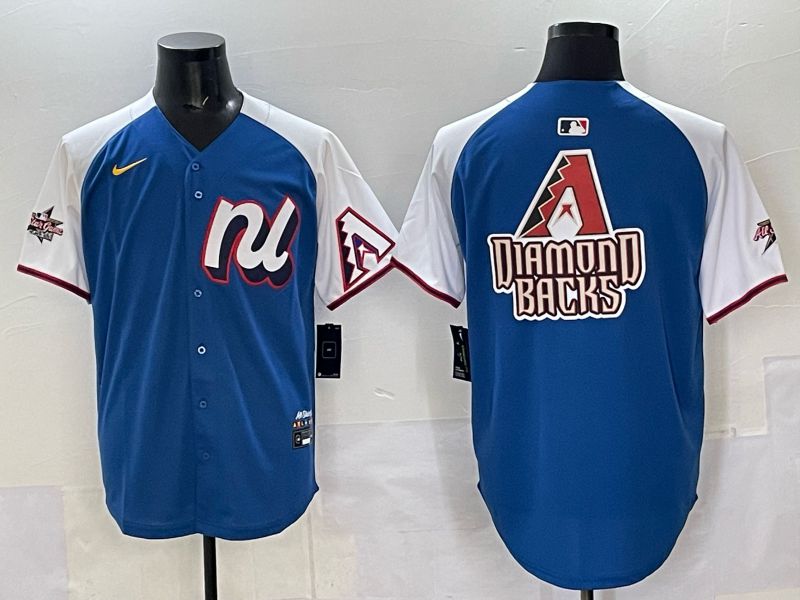 Men Arizona Diamondback Blank Blue white All star 2025 Nike MLB Jersey style 01